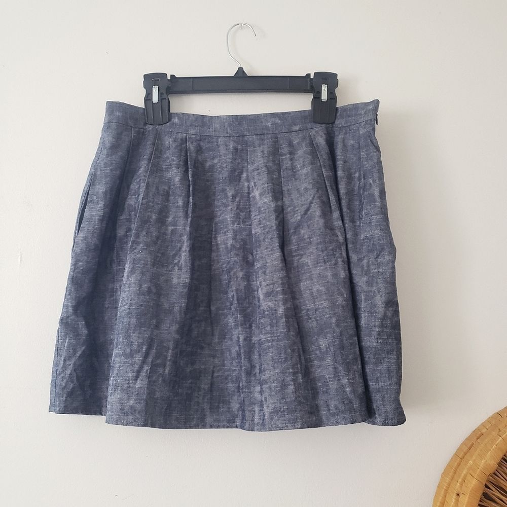 MICHAEL Michael Kors Pleated Skirt Washed Blue Mini 12